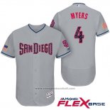 Maglia Baseball Uomo San Diego Padres 2017 Stelle e Strisce Wil Myers Grigio Flex Base