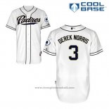 Maglia Baseball Uomo San Diego Padres Derek Norris 3 Bianco Home Cool Base