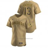 Maglia Baseball Uomo San Diego Padres Manny Machado Autentico Alternato Bronceado Marrone