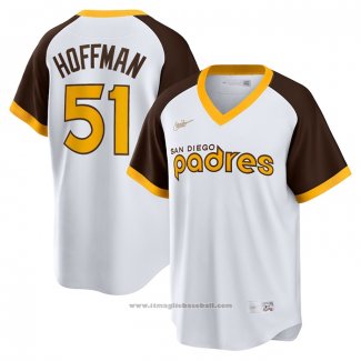 Maglia Baseball Uomo San Diego Padres Trevor Hoffman Primera Cooperstown Collection Bianco