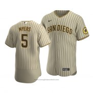 Maglia Baseball Uomo San Diego Padres Wil Myers 5 Sand Autentico Alternato Marrone