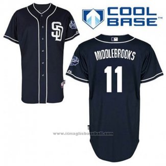 Maglia Baseball Uomo San Diego Padres Will Middlebrooks 11 Blu Alternato Cool Base