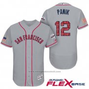 Maglia Baseball Uomo San Francisco Giants 2017 Stelle e Strisce Joe Panik Grigio Flex Base