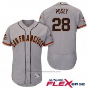 Maglia Baseball Uomo San Francisco Giants Buster Posey Grigio Flex Base