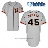 Maglia Baseball Uomo San Francisco Giants Travis Ishikawa 45 Grigio Alternato Cool Base