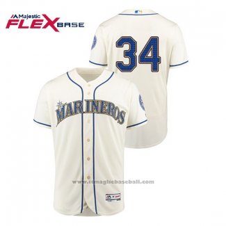 Maglia Baseball Uomo Seattle Mariners Felix Hernandez Hispanic Heritage Flex Base Crema