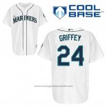 Maglia Baseball Uomo Seattle Mariners Ken Griffey 24 Bianco Home Cool Base