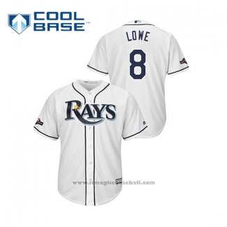 Maglia Baseball Uomo Tampa Bay Rays Brandon Lowe 2019 Postseason Cool Base Bianco