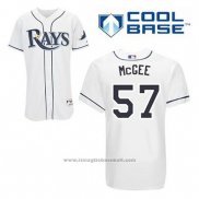Maglia Baseball Uomo Tampa Bay Rays Jake Mcgee 57 Bianco Home Cool Base