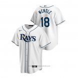 Maglia Baseball Uomo Tampa Bay Rays Joey Wendle Replica Home Bianco