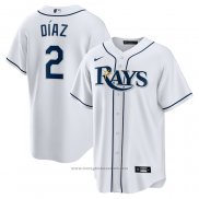 Maglia Baseball Uomo Tampa Bay Rays Yandy Diaz Home Replica Bianco