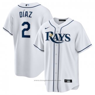 Maglia Baseball Uomo Tampa Bay Rays Yandy Diaz Home Replica Bianco