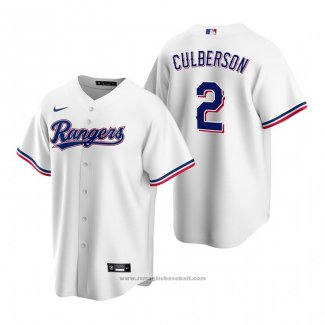 Maglia Baseball Uomo Texas Rangers Charlie Culberson Replica Home Bianco