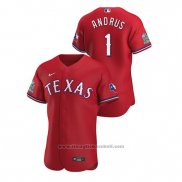 Maglia Baseball Uomo Texas Rangers Elvis Andrus Autentico 2020 Alternato Rosso