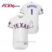 Maglia Baseball Uomo Texas Rangers Elvis Andrus Bianco