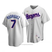 Maglia Baseball Uomo Texas Rangers Ivan Rodriguez Cooperstown Collection Primera Bianco