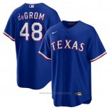 Maglia Baseball Uomo Texas Rangers Jacob Degrom Away Replica Blu