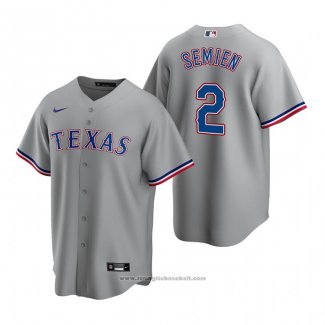 Maglia Baseball Uomo Texas Rangers Marcus Semien Replica Road Grigio