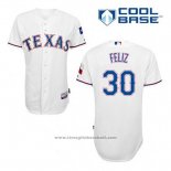 Maglia Baseball Uomo Texas Rangers Neftali Feliz 30 Bianco Home Cool Base