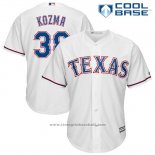 Maglia Baseball Uomo Texas Rangers Pete Kozma Bianco Cool Base