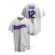 Maglia Baseball Uomo Texas Rangers Rougned Odor Cooperstown Collection Home Bianco