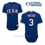 Maglia Baseball Uomo Texas Rangers Russell Wilson 3 Blu Alternato Cool Base