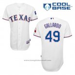 Maglia Baseball Uomo Texas Rangers Yovani Gallardo 49 Bianco Home Cool Base