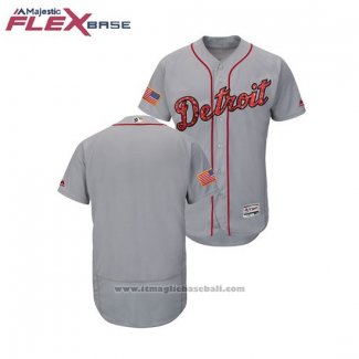 Maglia Baseball Uomo Tigers 2018 Stars & Stripes Flex Base Grigio