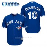 Maglia Baseball Uomo Toronto Blue Jays Edwin Encarnacion 10 Blu Alternato Cool Base