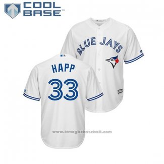 Maglia Baseball Uomo Toronto Blue Jays J.a. Happ Cool Base Home Bianco