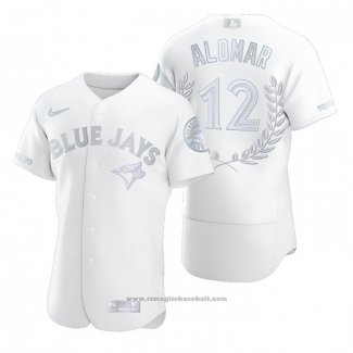 Maglia Baseball Uomo Toronto Blue Jays Roberto Alomar Awards Collection Retirement Bianco