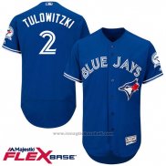 Maglia Baseball Uomo Toronto Blue Jays Troy Tulowitzki 2 Blu Flex Base Autentico Collection