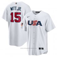 Maglia Baseball Uomo USA 2023 Bobby Witt Replica Bianco