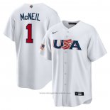 Maglia Baseball Uomo USA 2023 Jeff Mcneil Replica Bianco