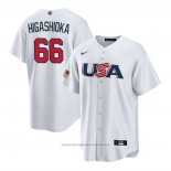 Maglia Baseball Uomo USA 2023 Kyle Higashioka Replica Bianco