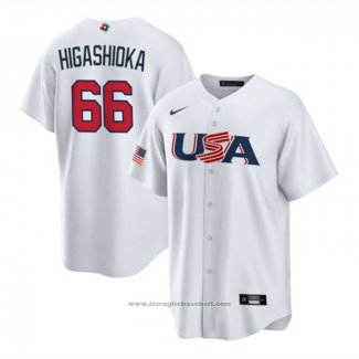 Maglia Baseball Uomo USA 2023 Kyle Higashioka Replica Bianco