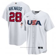 Maglia Baseball Uomo USA 2023 Nolan Arenado Replica Bianco