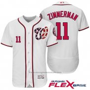 Maglia Baseball Uomo Washington Nationals 11 Ryan Zimmerman Bianco 2017 Flex Base