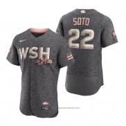 Maglia Baseball Uomo Washington Nationals Juan Soto 2022 City Connect Autentico Grigio