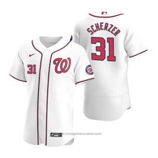 Maglia Baseball Uomo Washington Nationals Max Scherzer Autentico Primera 2020 Bianco