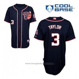 Maglia Baseball Uomo Washington Nationals Michael Taylor 3 Blu Alternato Cool Base