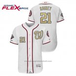 Maglia Baseball Uomo Washington Nationals Tanner Rainey 2019 Gold Program Flex Base Bianco
