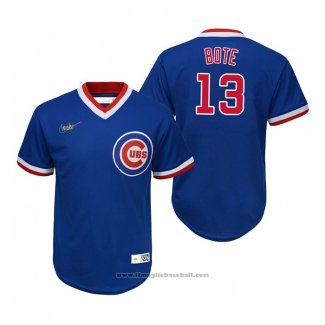 Maglia Baseball Bambino Chicago Cubs David Bote Cooperstown Collection Road Blu
