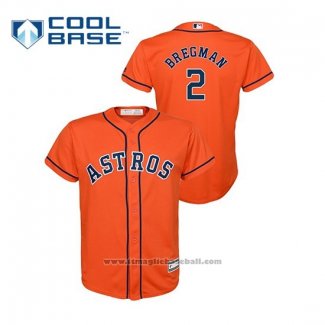 Maglia Baseball Bambino Houston Astros Alex Bregman Cool Base Alternato Arancione