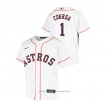 Maglia Baseball Bambino Houston Astros Carlos Correa Replica Primera Bianco