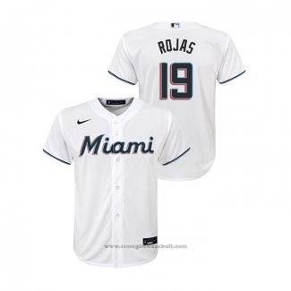 Maglia Baseball Bambino Miami Marlins Miguel Rojas Replica Primera Bianco