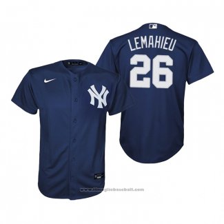 Maglia Baseball Bambino New York Yankees Dj Lemahieu Replica Alternato Blu