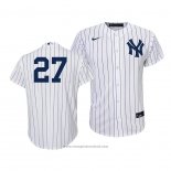 Maglia Baseball Bambino New York Yankees Giancarlo Stanton Replica Primera 2020 Bianco Blu