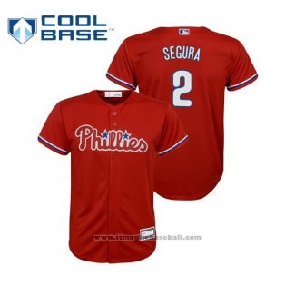 Maglia Baseball Bambino Philadelphia Phillies Jean Segura Cool Base Replica Alternato Rosso