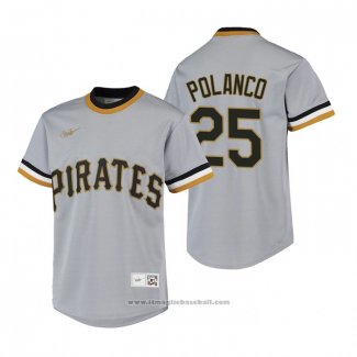 Maglia Baseball Bambino Pittsburgh Pirates Gregory Polanco Cooperstown Collection Road Grigio